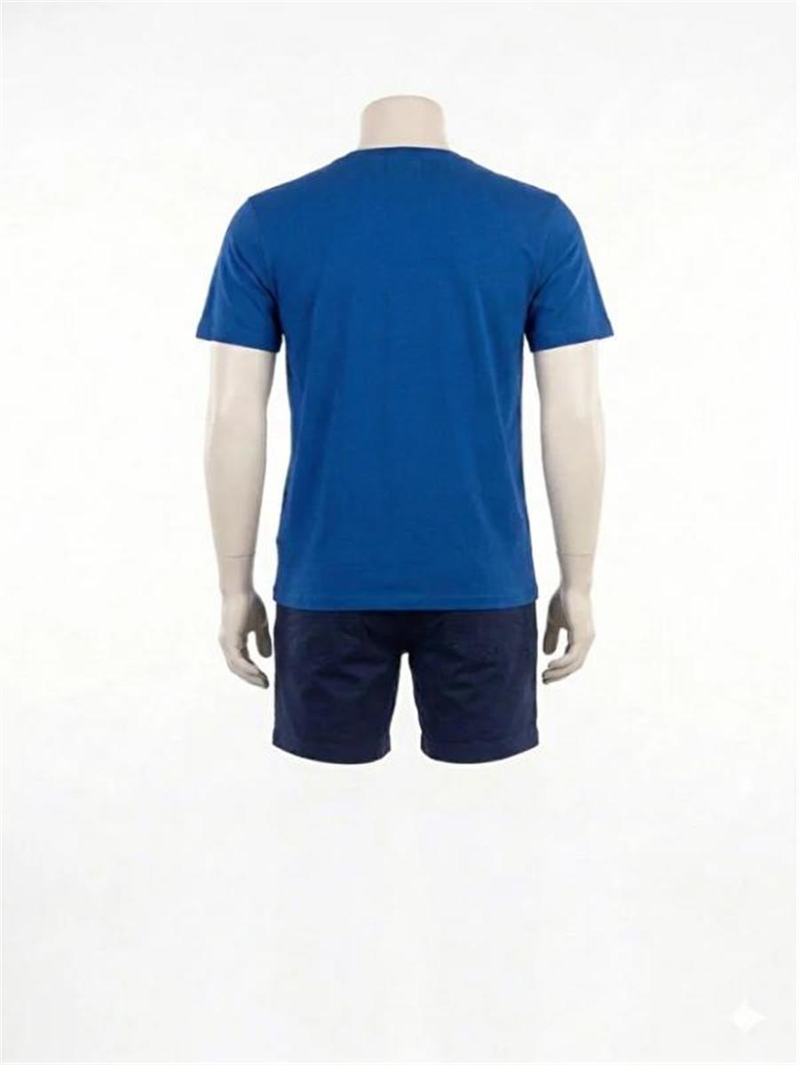 Yazlık Bisiklet Yaka Penye Tshirt %100 Pamuklu Sol Göğüs Cepli